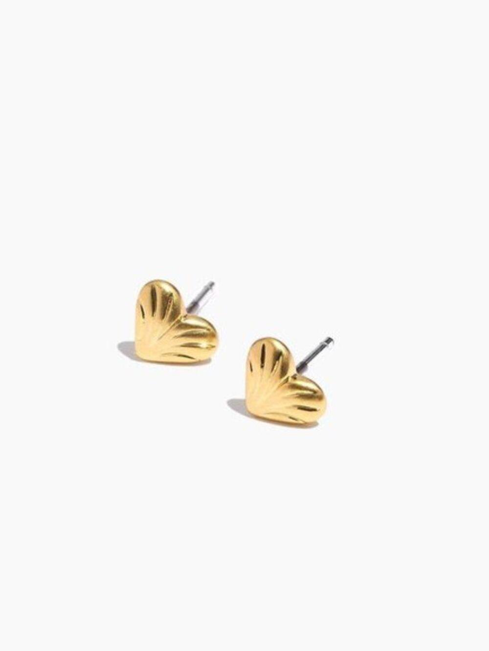 Madewell Carved Heart Stud Earrings